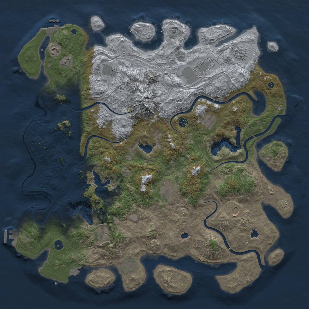 Rust Map: Procedural Map, Size: 5000, Seed: 1996833370, 17 Monuments