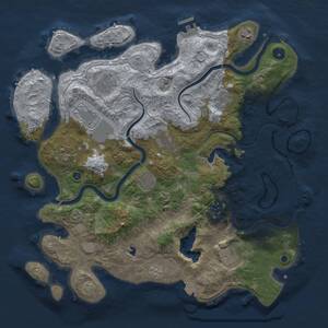 Thumbnail Rust Map: Procedural Map, Size: 4000, Seed: 608439384, 16 Monuments
