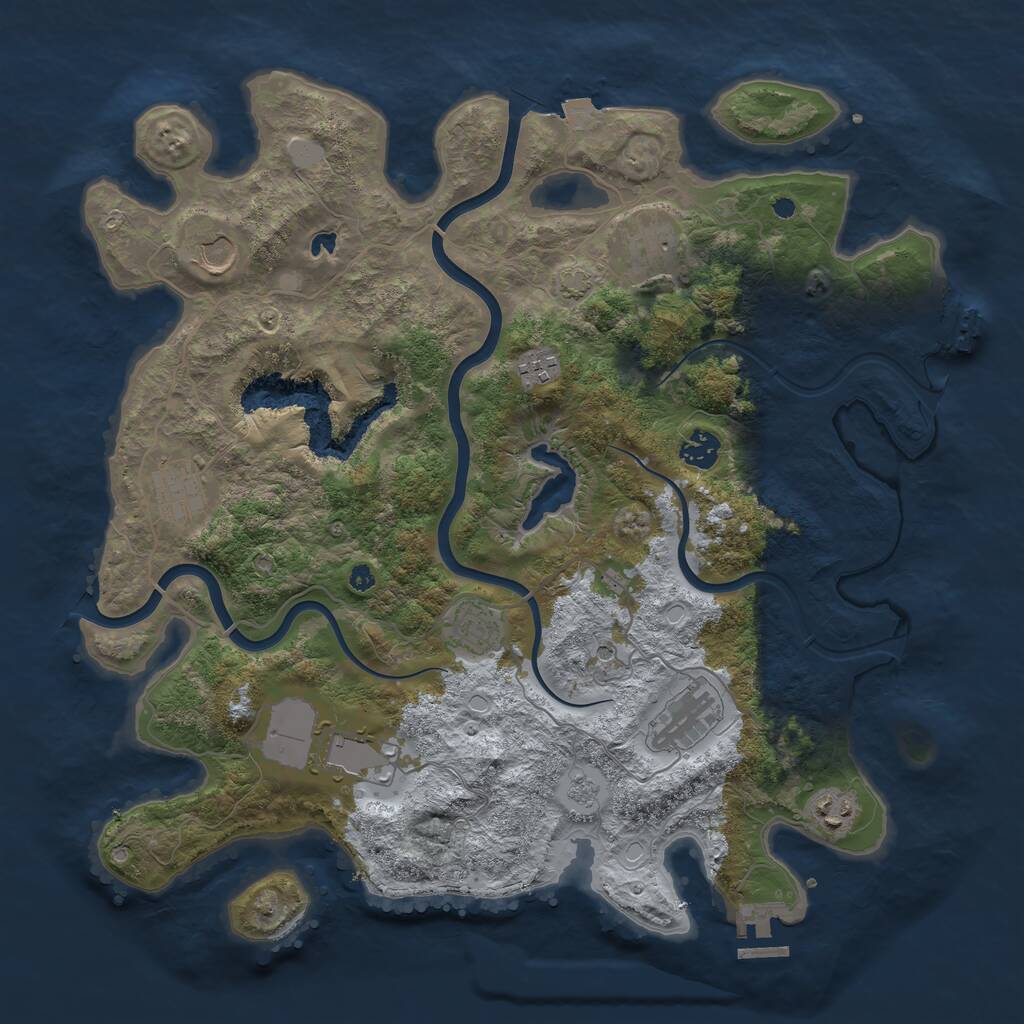 Rust Map: Procedural Map, Size: 4000, Seed: 892927107, 15 Monuments