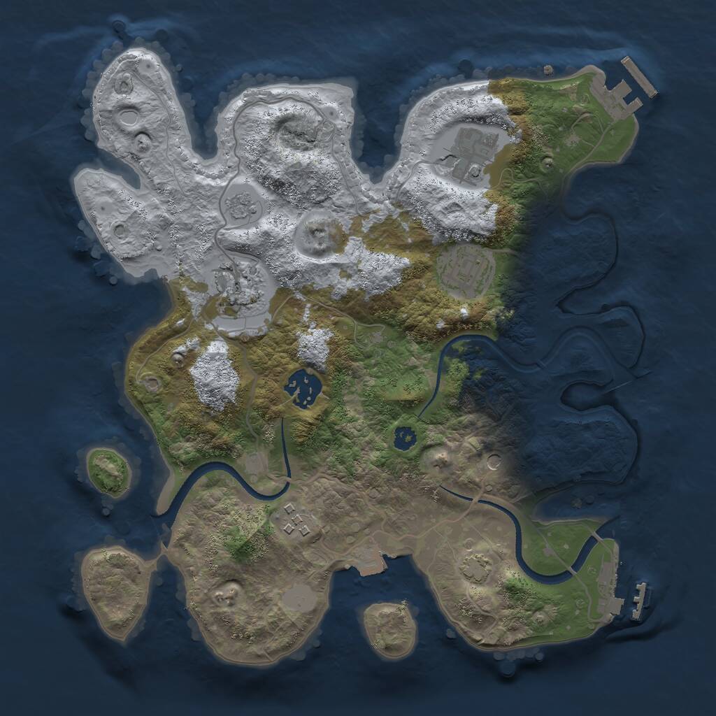 Rust Map: Procedural Map, Size: 3000, Seed: 1587147038, 11 Monuments