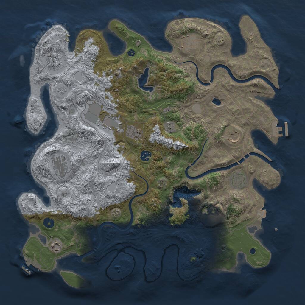 Rust Map: Procedural Map, Size: 4250, Seed: 314870005, 17 Monuments