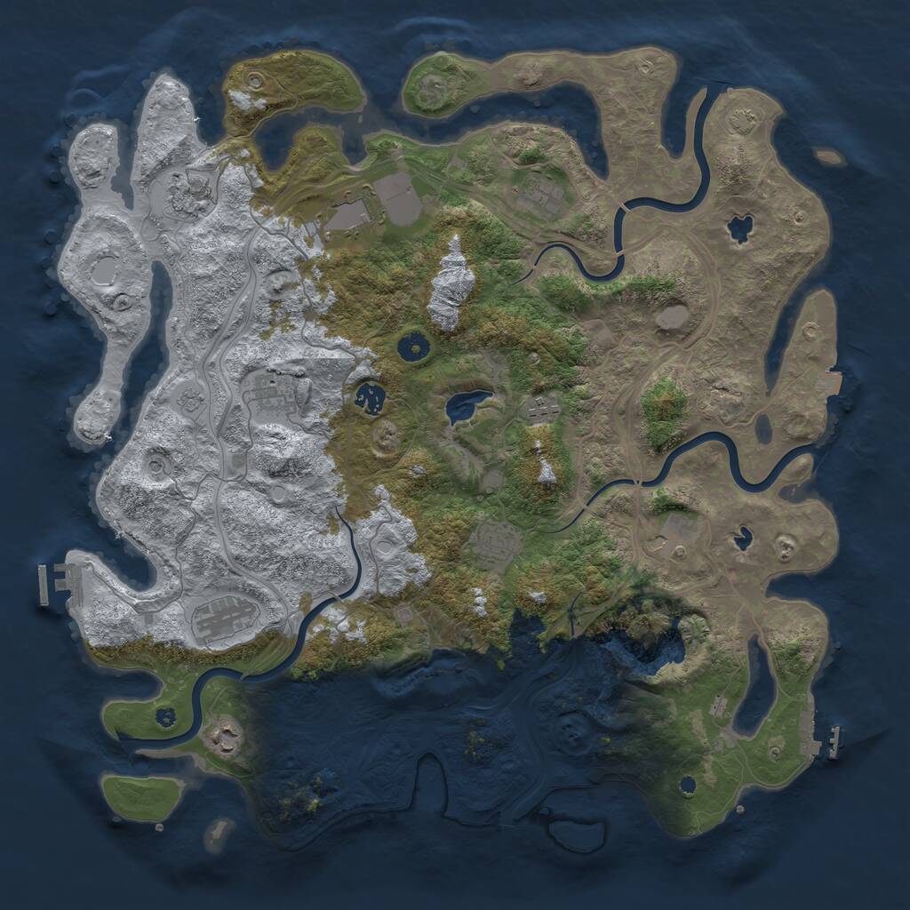 Rust Map: Procedural Map, Size: 4500, Seed: 2033643523, 16 Monuments