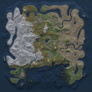 Thumbnail Rust Map: Procedural Map, Size: 4500, Seed: 2033643523, 16 Monuments