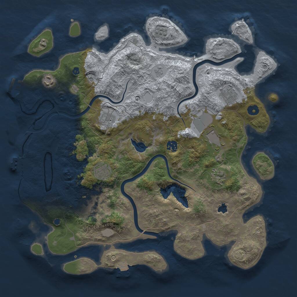Rust Map: Procedural Map, Size: 4000, Seed: 731905870, 15 Monuments