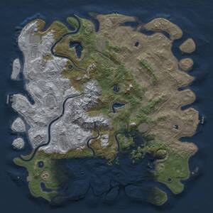 Thumbnail Rust Map: Procedural Map, Size: 5000, Seed: 1757335529, 17 Monuments