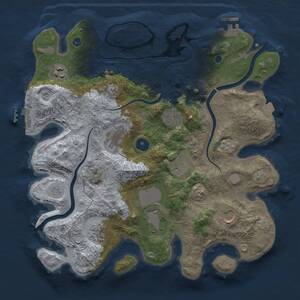 Thumbnail Rust Map: Procedural Map, Size: 3500, Seed: 1351570275, 14 Monuments