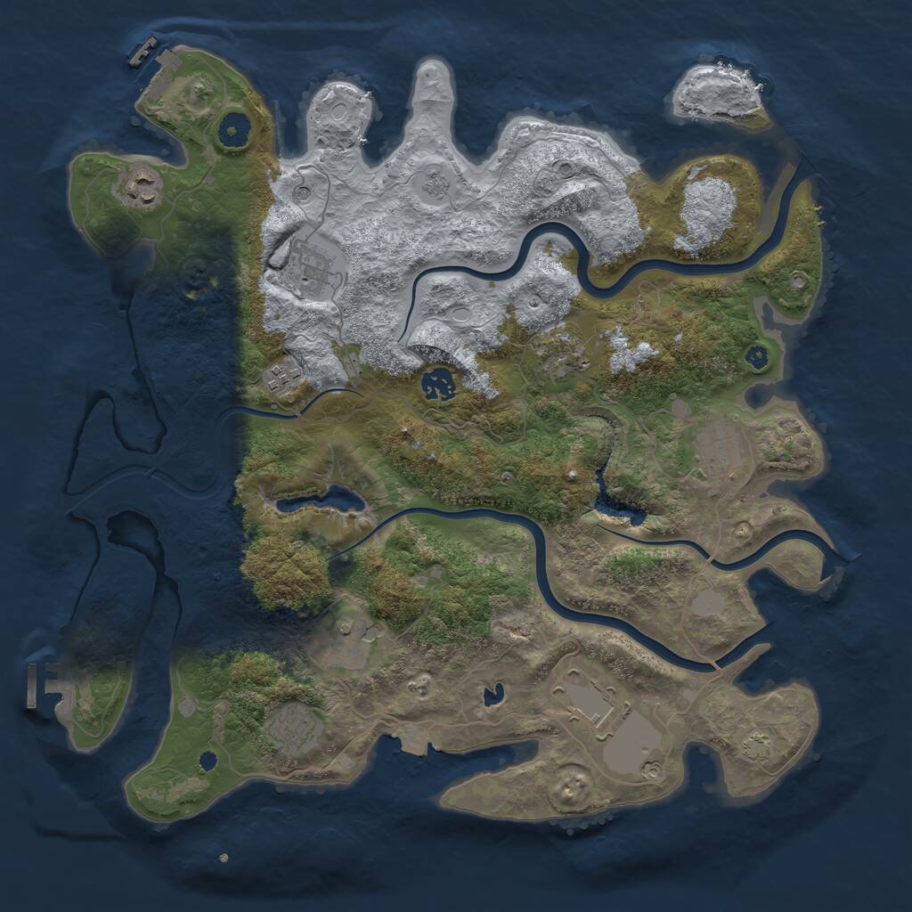 Rust Map: Procedural Map, Size: 4050, Seed: 476217983, 15 Monuments