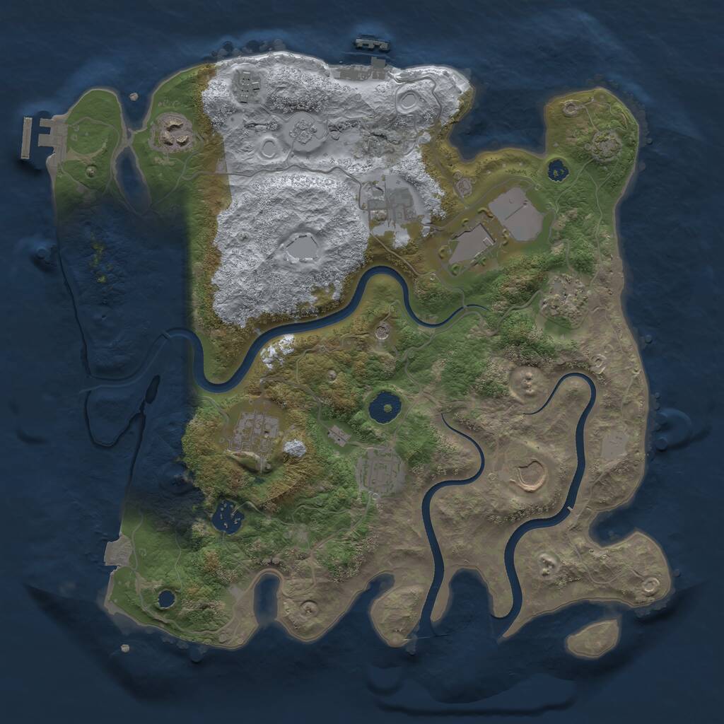 Rust Map: Procedural Map, Size: 3500, Seed: 4975, 15 Monuments