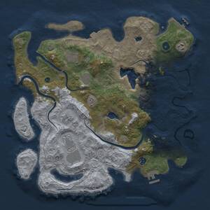 Thumbnail Rust Map: Procedural Map, Size: 4000, Seed: 2020086441, 13 Monuments
