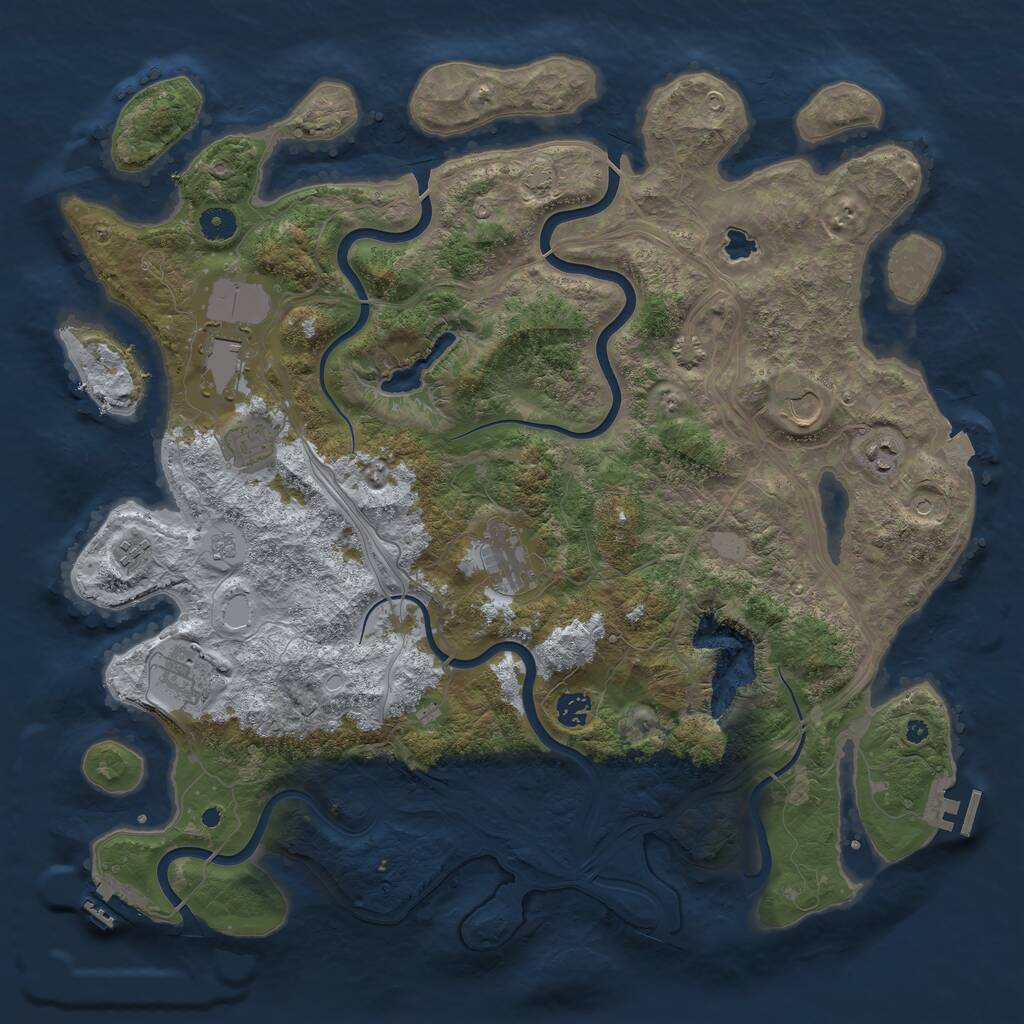 Rust Map: Procedural Map, Size: 4400, Seed: 61641051, 14 Monuments
