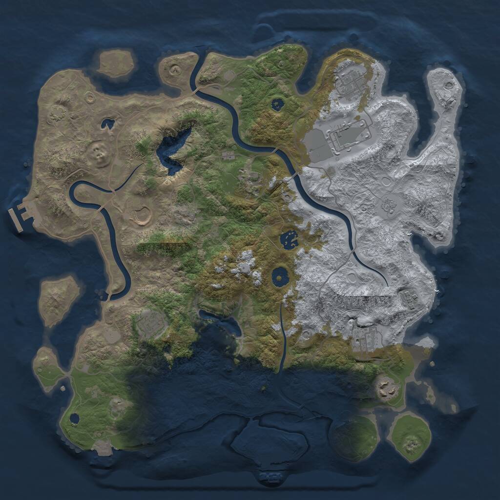 Rust Map: Procedural Map, Size: 4000, Seed: 784321, 15 Monuments
