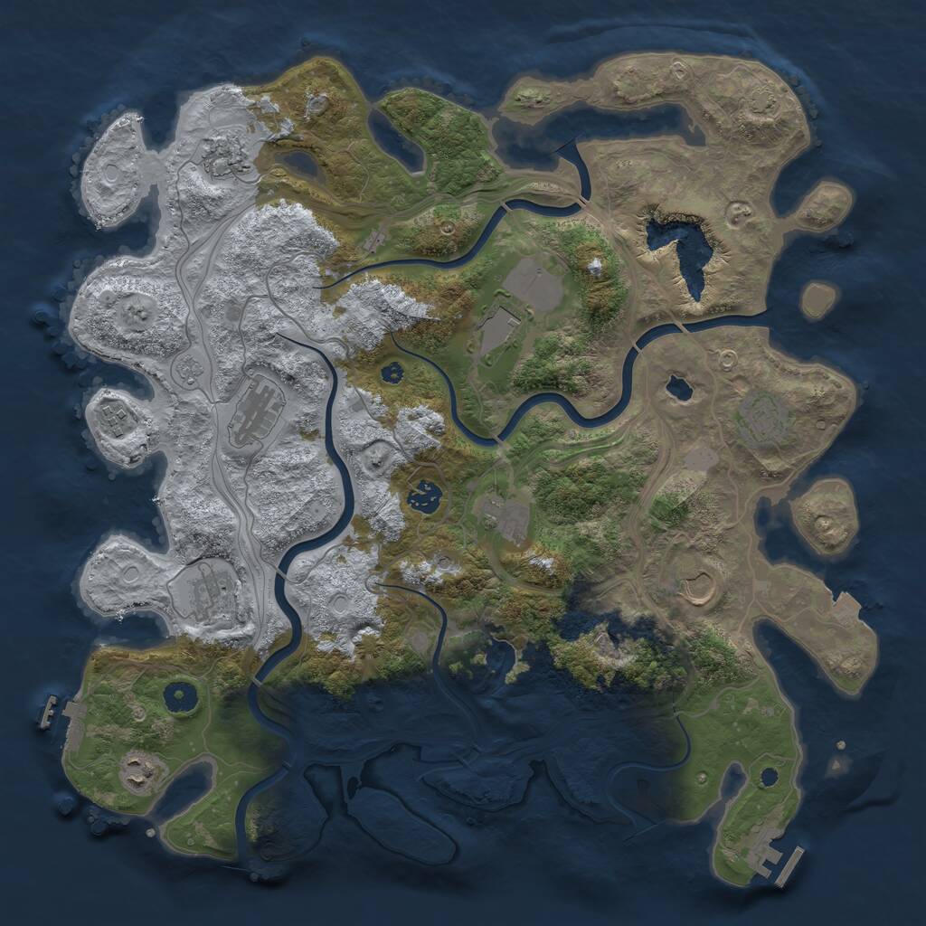 Rust Map: Procedural Map, Size: 4250, Seed: 808950234, 16 Monuments
