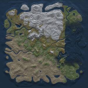 Thumbnail Rust Map: Procedural Map, Size: 6000, Seed: 39084899, 17 Monuments