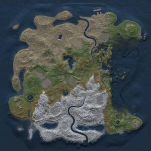 Thumbnail Rust Map: Procedural Map, Size: 4000, Seed: 628639171, 17 Monuments