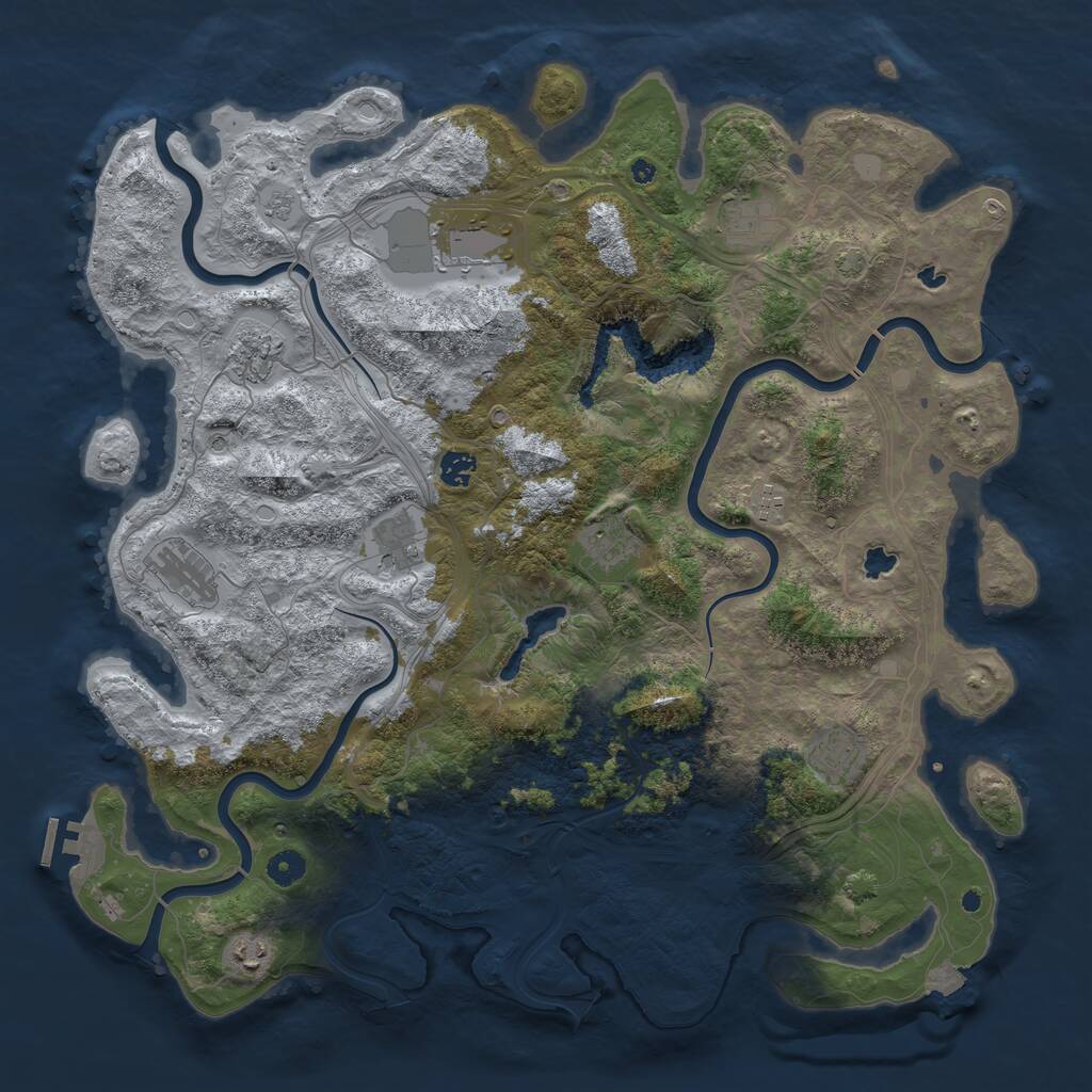Rust Map: Procedural Map, Size: 4500, Seed: 756344701, 15 Monuments