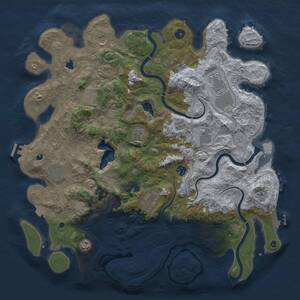 Thumbnail Rust Map: Procedural Map, Size: 4500, Seed: 201110278, 17 Monuments