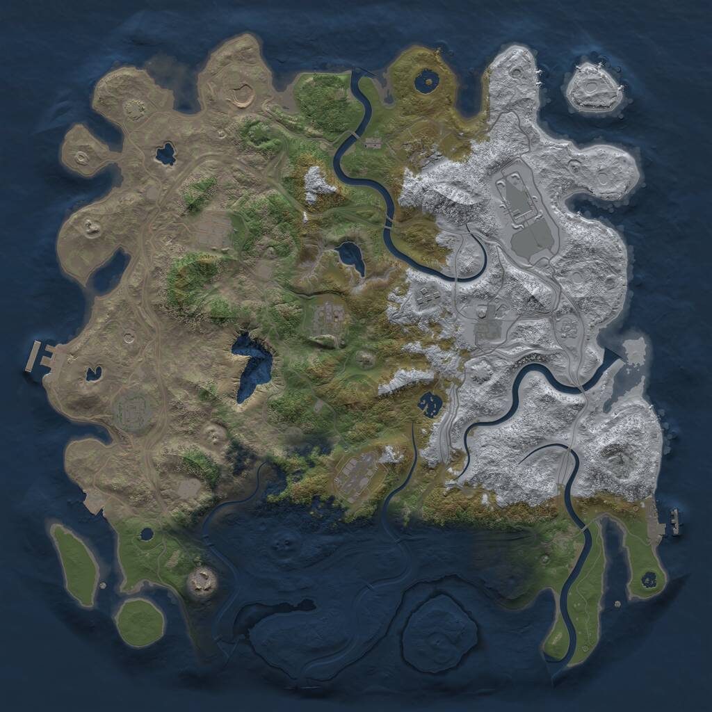 Rust Map: Procedural Map, Size: 4500, Seed: 201110278, 17 Monuments