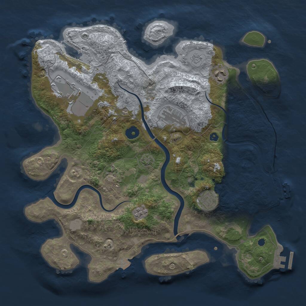 Rust Map: Procedural Map, Size: 3500, Seed: 562890174, 12 Monuments