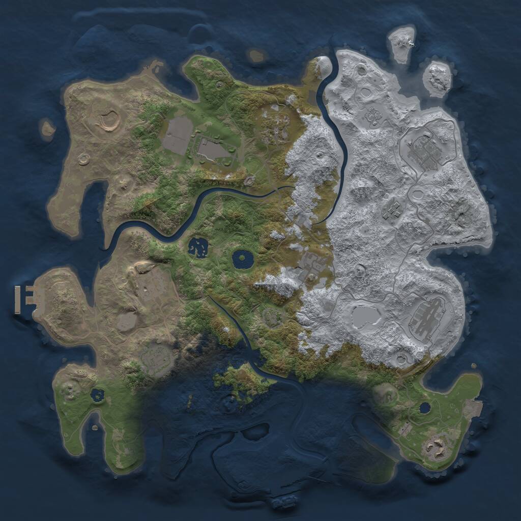 Rust Map: Procedural Map, Size: 3750, Seed: 1840077996, 17 Monuments