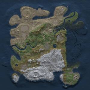 Thumbnail Rust Map: Procedural Map, Size: 3500, Seed: 213850304, 14 Monuments