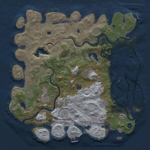 Thumbnail Rust Map: Procedural Map, Size: 4500, Seed: 121441, 17 Monuments
