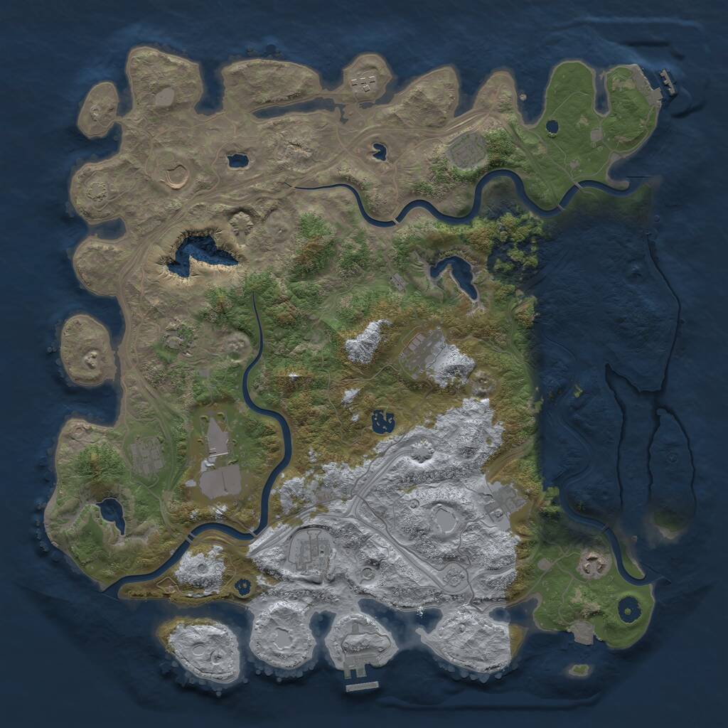 Rust Map: Procedural Map, Size: 4500, Seed: 121441, 17 Monuments