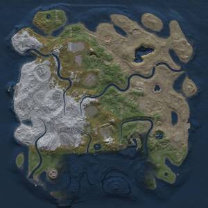 Thumbnail Rust Map: Procedural Map, Size: 4250, Seed: 268604293, 17 Monuments