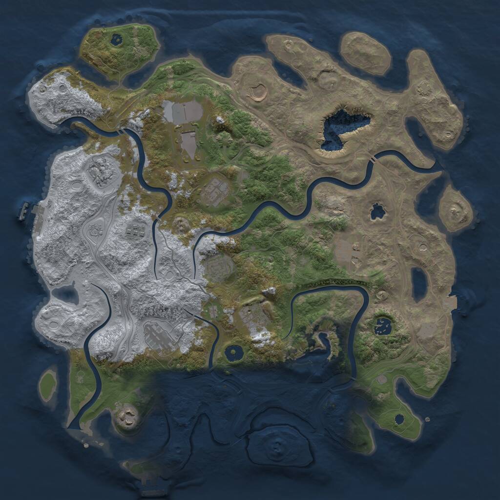 Rust Map: Procedural Map, Size: 4250, Seed: 268604293, 17 Monuments