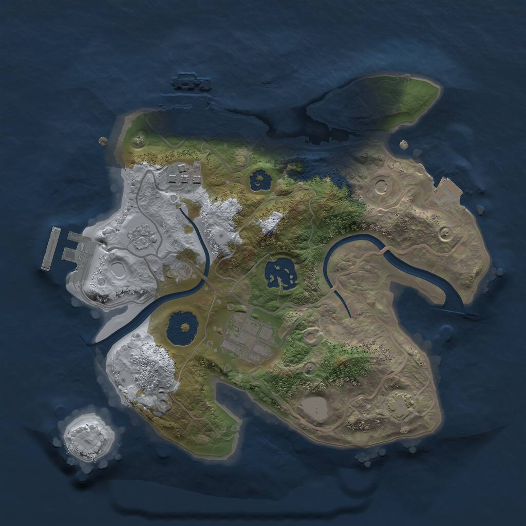 Rust Map: Procedural Map, Size: 2400, Seed: 1766646626, 9 Monuments