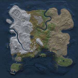 Thumbnail Rust Map: Procedural Map, Size: 3500, Seed: 2041705224, 15 Monuments