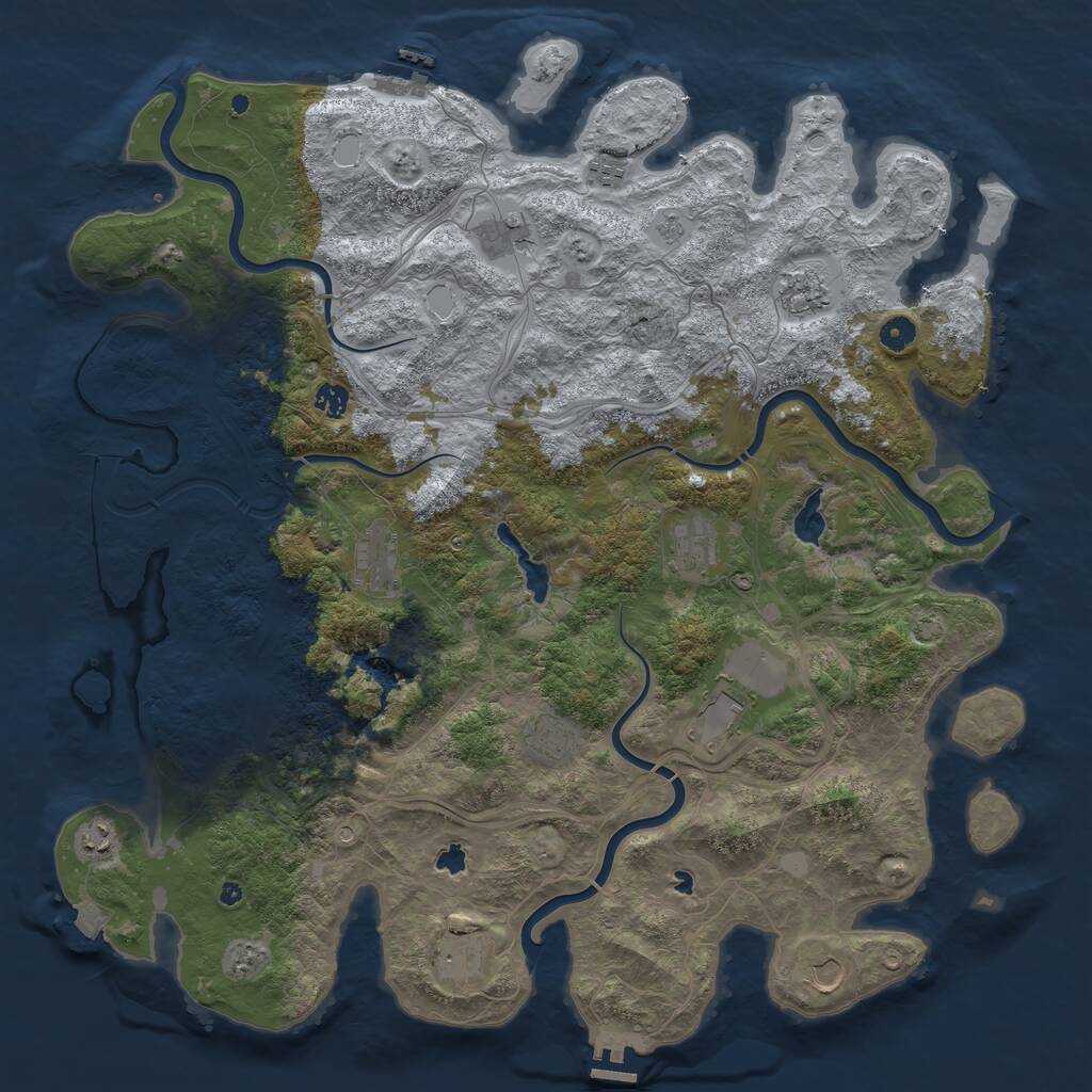 Rust Map: Procedural Map, Size: 4800, Seed: 2062395760, 17 Monuments