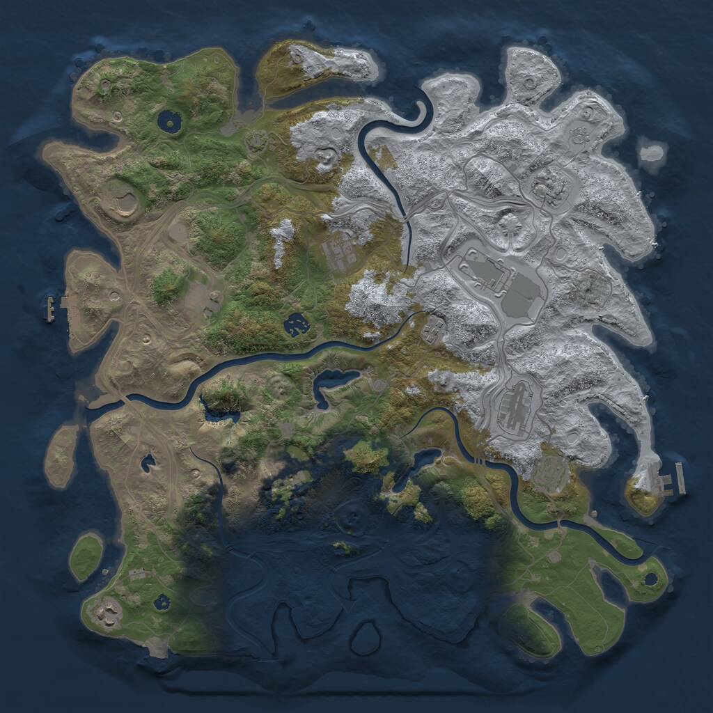 Rust Map: Procedural Map, Size: 4500, Seed: 557447816, 17 Monuments
