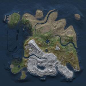 Thumbnail Rust Map: Procedural Map, Size: 3000, Seed: 1166532418, 10 Monuments