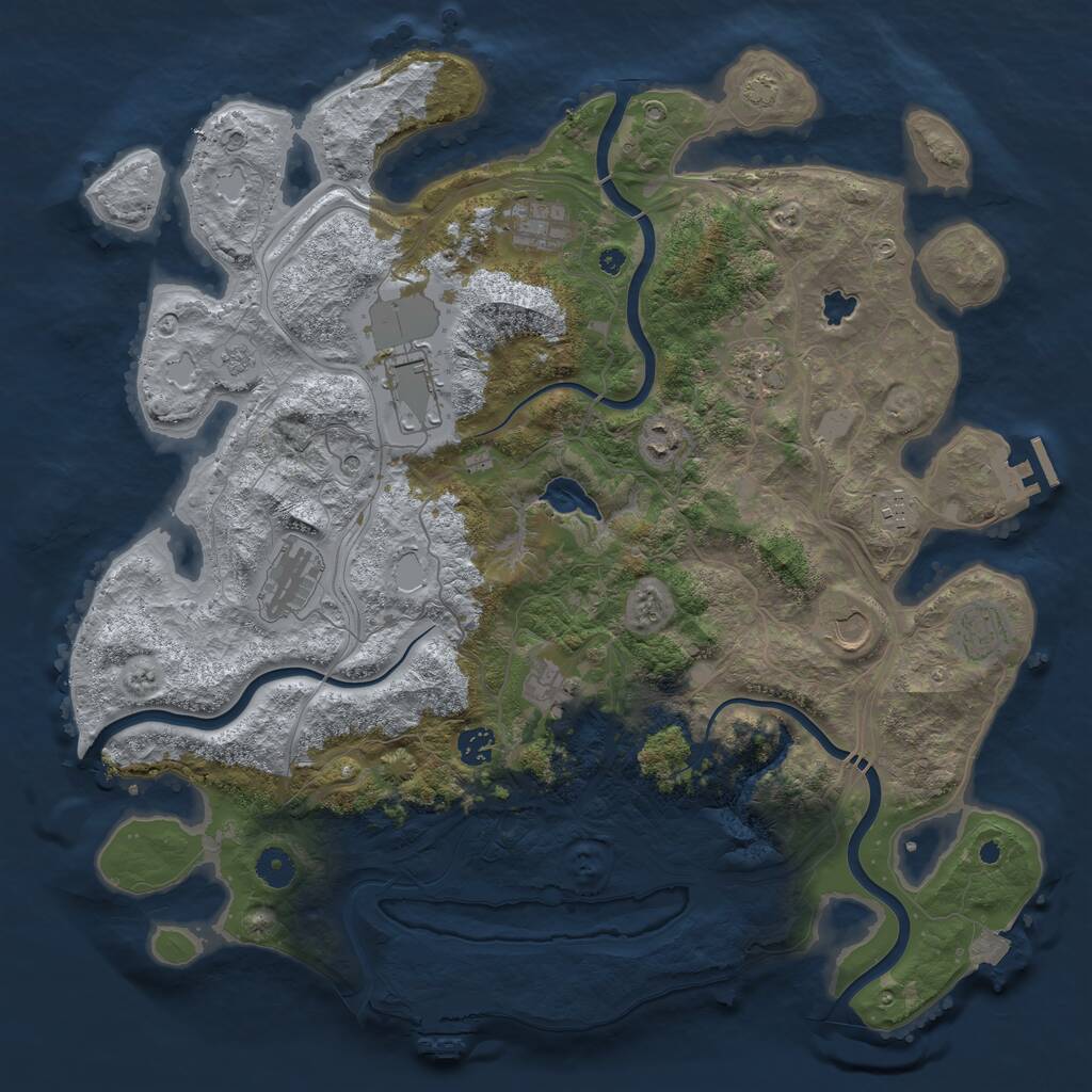 Rust Map: Procedural Map, Size: 4250, Seed: 2116633843, 16 Monuments