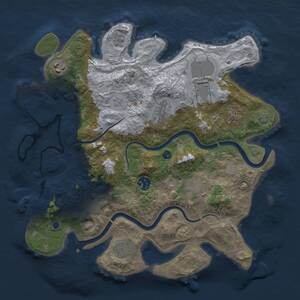 Thumbnail Rust Map: Procedural Map, Size: 3500, Seed: 401444, 15 Monuments