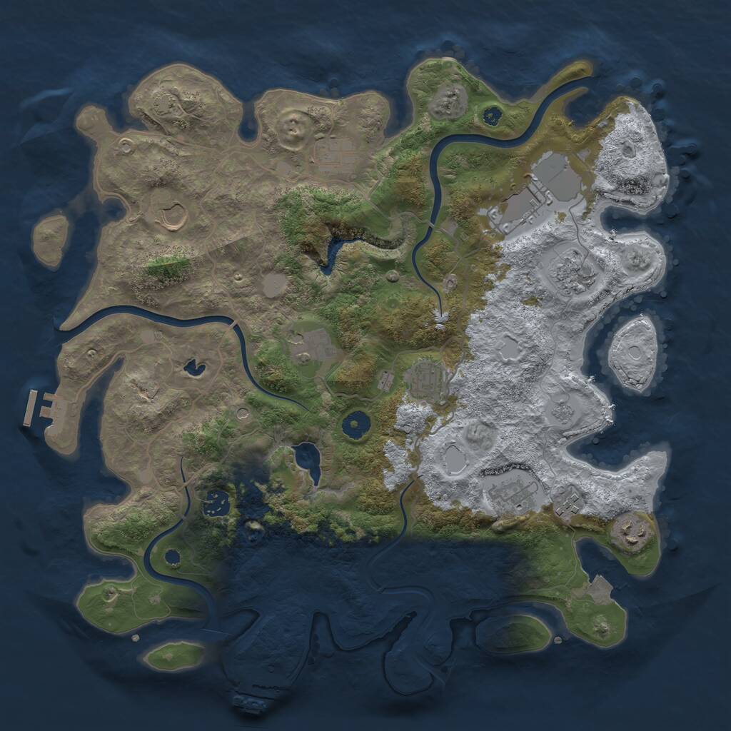 Rust Map: Procedural Map, Size: 4000, Seed: 224743797, 16 Monuments