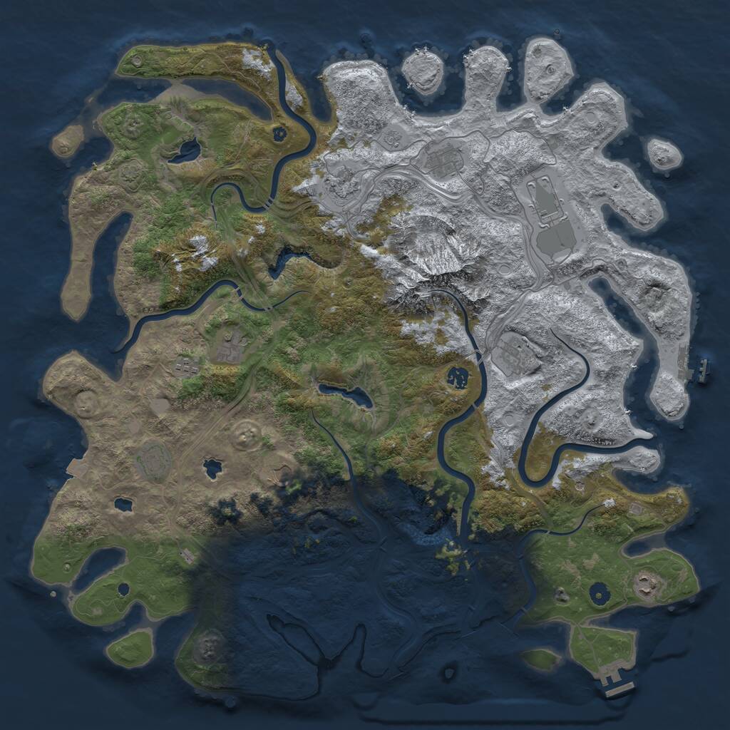 Rust Map: Procedural Map, Size: 5000, Seed: 1778241695, 16 Monuments