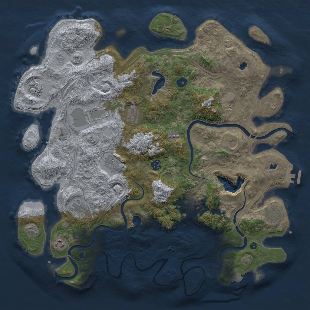 Rust Map: Procedural Map, Size: 4500, Seed: 20260507, 16 Monuments