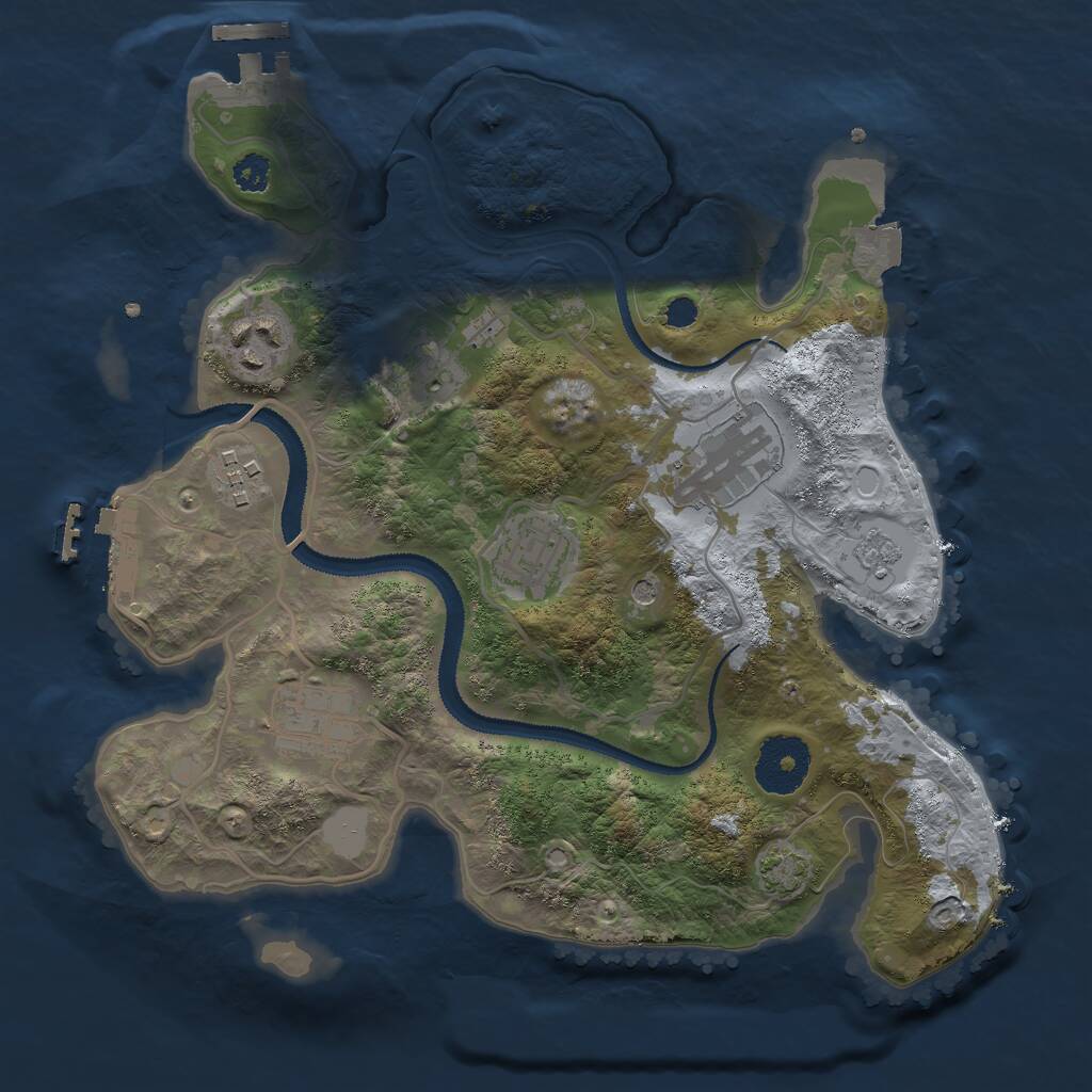 Rust Map: Procedural Map, Size: 2880, Seed: 47694, 12 Monuments