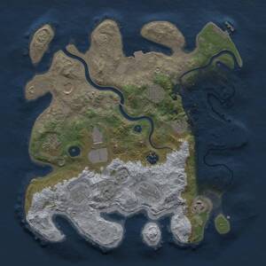 Thumbnail Rust Map: Procedural Map, Size: 3500, Seed: 1255433195, 16 Monuments