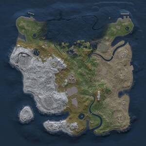 Thumbnail Rust Map: Procedural Map, Size: 3500, Seed: 1405888866, 15 Monuments