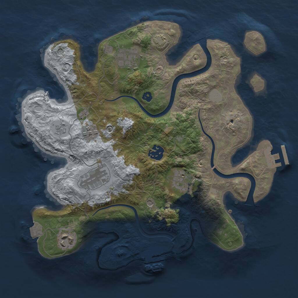 Rust Map: Procedural Map, Size: 3000, Seed: 61439, 12 Monuments