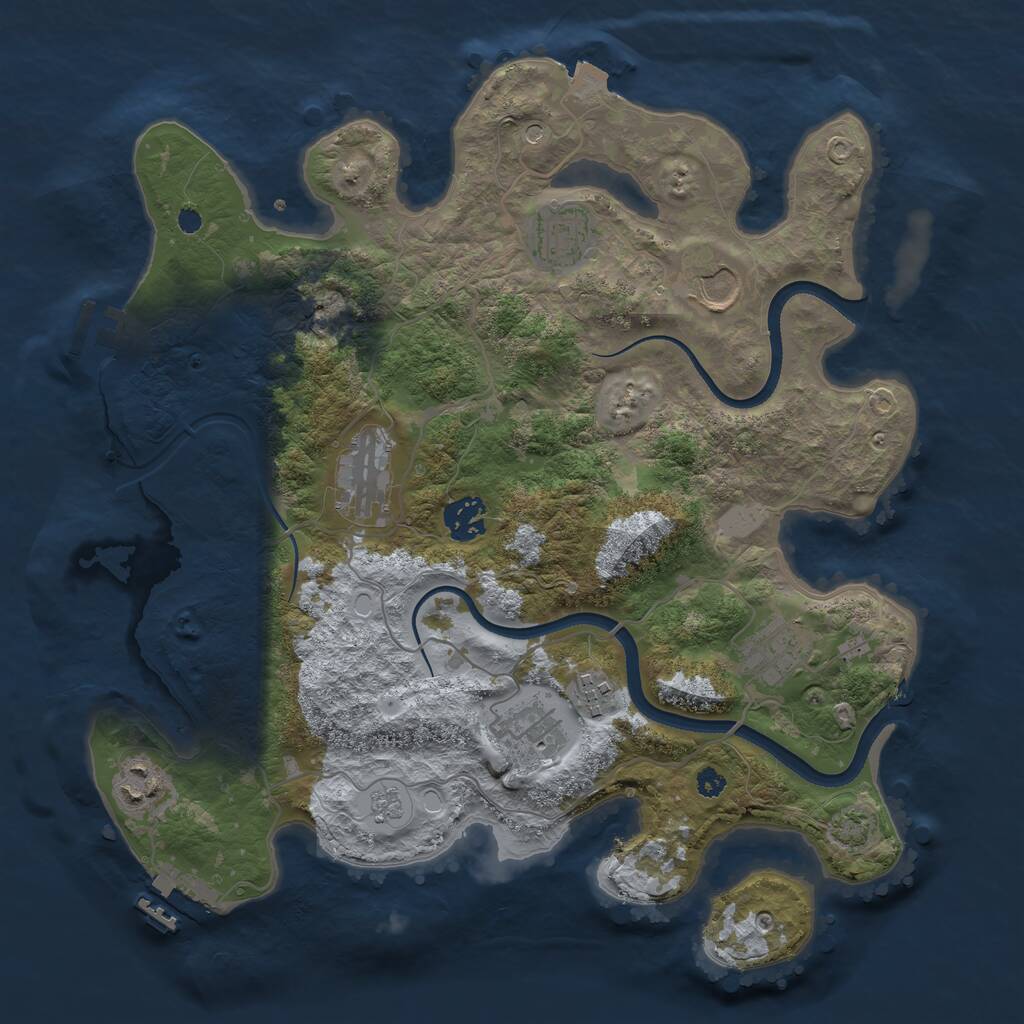 Rust Map: Procedural Map, Size: 3500, Seed: 4852774, 14 Monuments