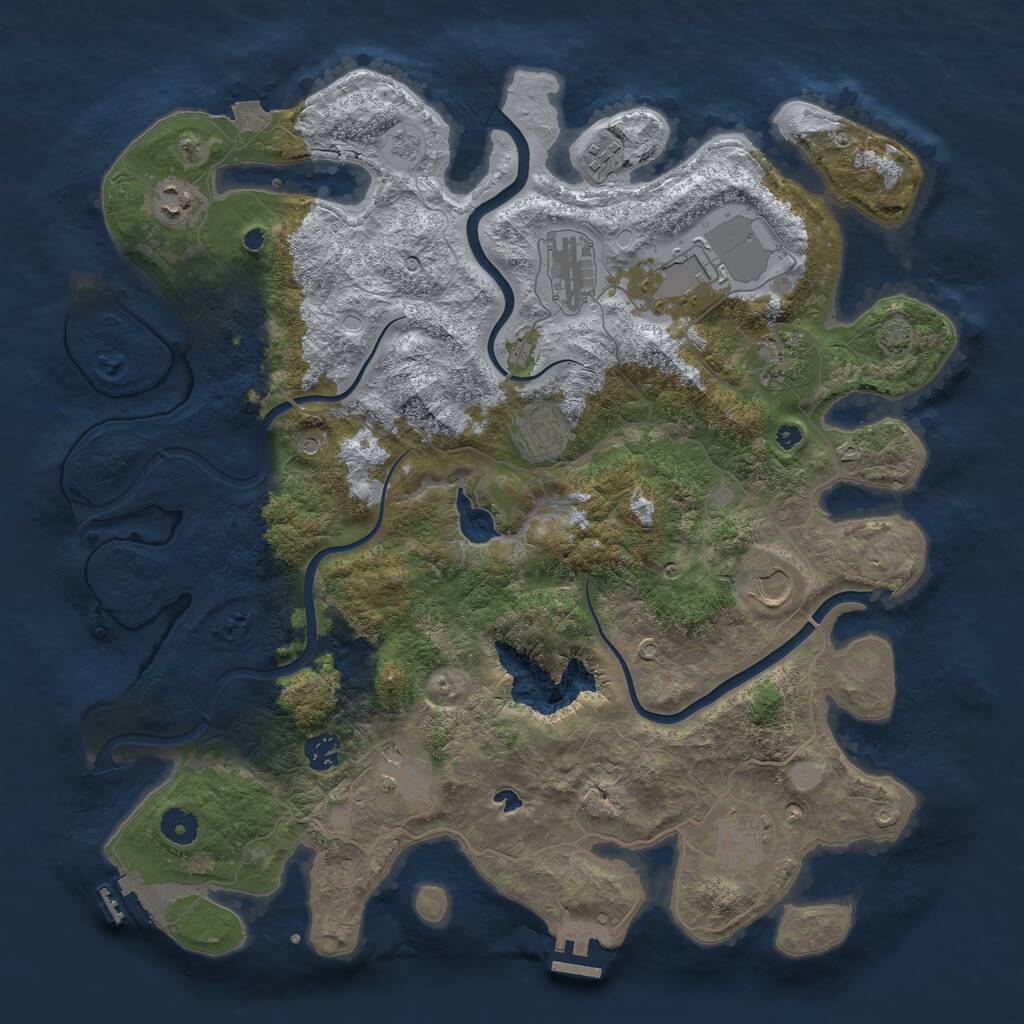 Rust Map: Procedural Map, Size: 4168, Seed: 893474979, 16 Monuments