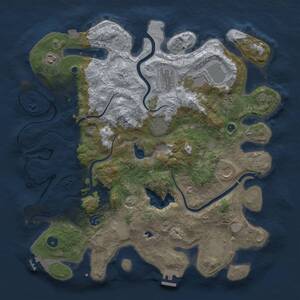 Thumbnail Rust Map: Procedural Map, Size: 4168, Seed: 893474979, 16 Monuments