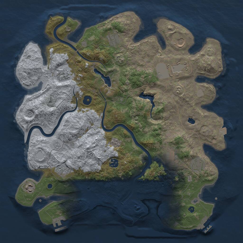Rust Map: Procedural Map, Size: 4000, Seed: 1046736254, 16 Monuments