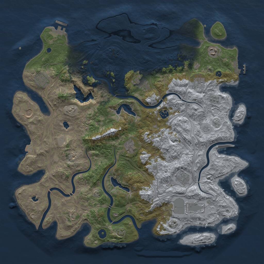 Rust Map: Procedural Map, Size: 4500, Seed: 1808525684, 17 Monuments