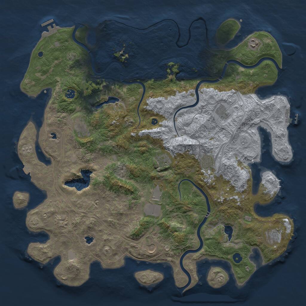 Rust Map: Procedural Map, Size: 4800, Seed: 1092773526, 17 Monuments