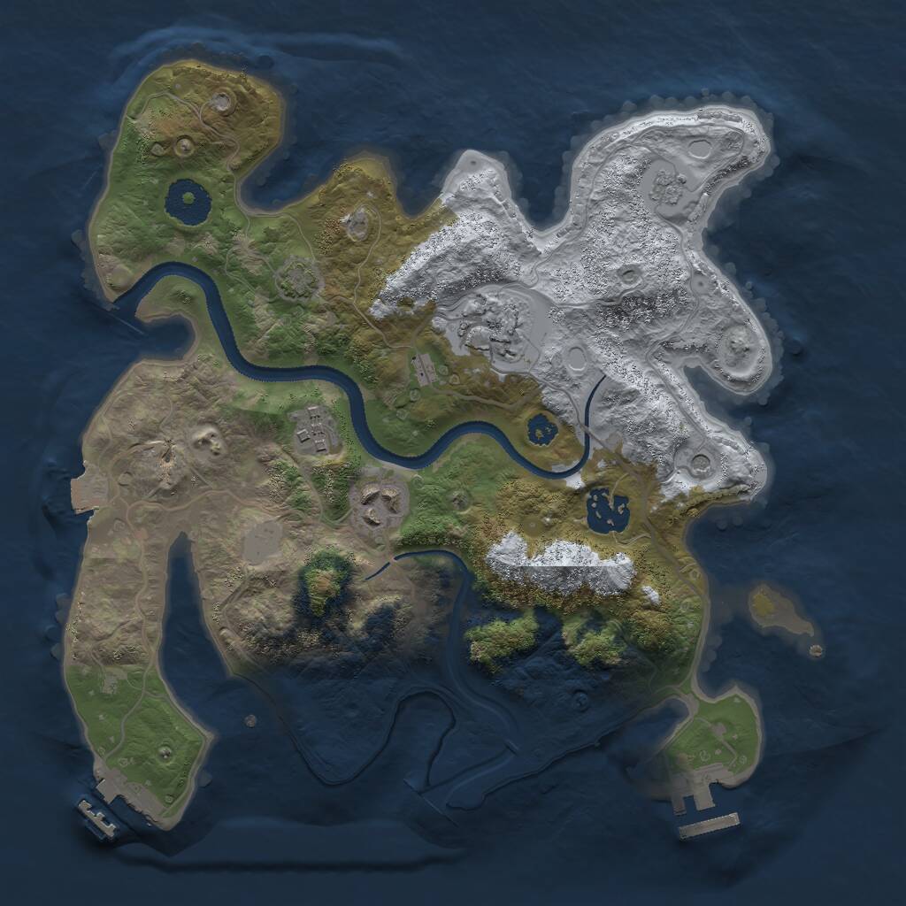 Rust Map: Procedural Map, Size: 3000, Seed: 847392615, 10 Monuments