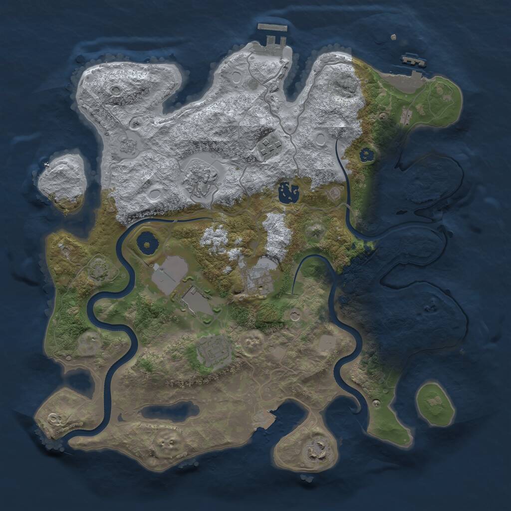 Rust Map: Procedural Map, Size: 3500, Seed: 248731, 13 Monuments